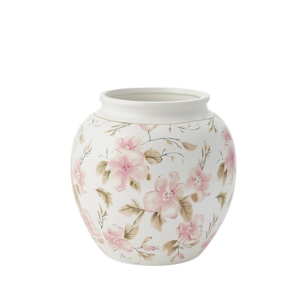 8" Pink Floral Round Ceramic Vase - My Texas House x Walmart Back to College